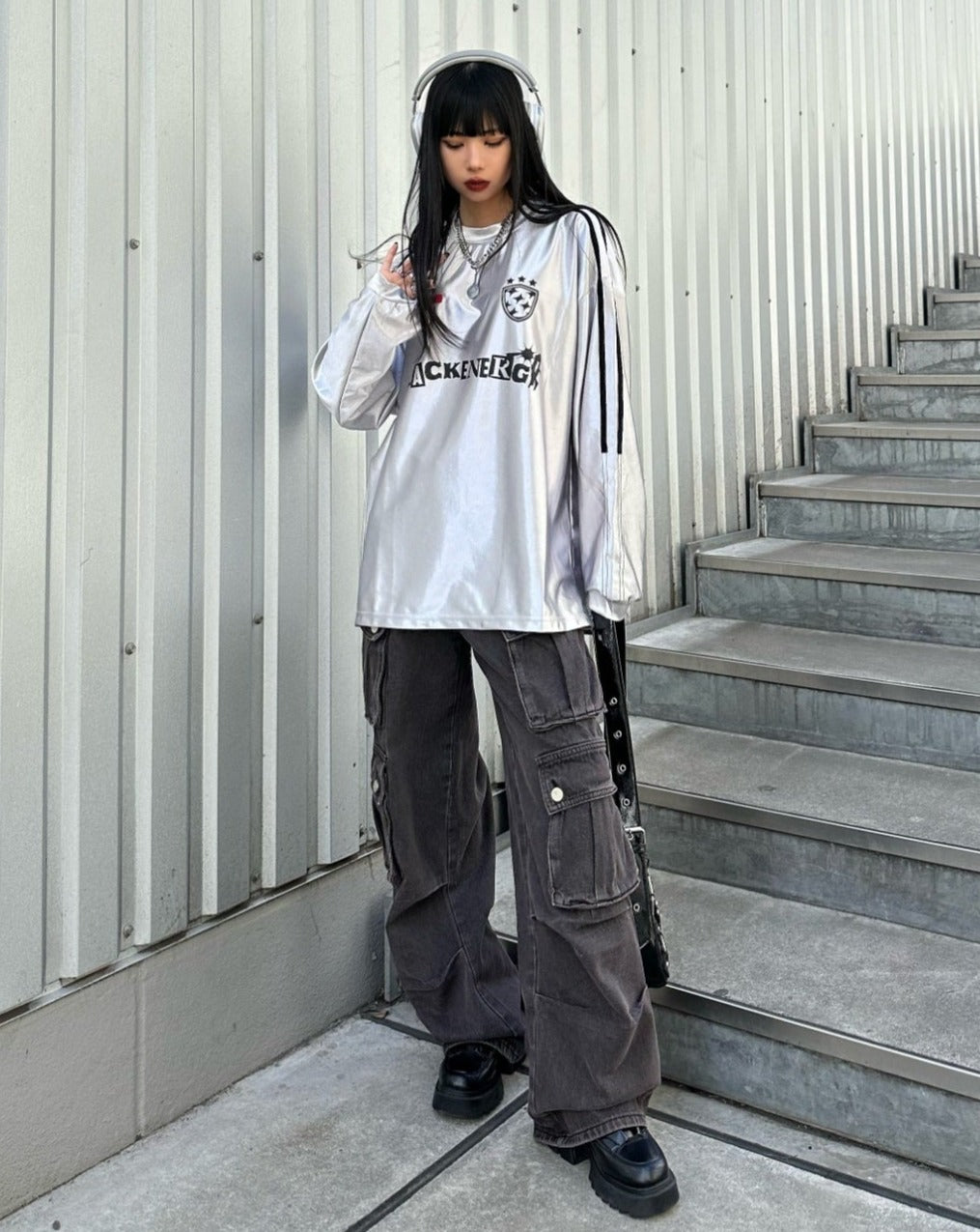 シルバーユニフォームTシャツ KSG18980 | 韓国ストリートファッション ...