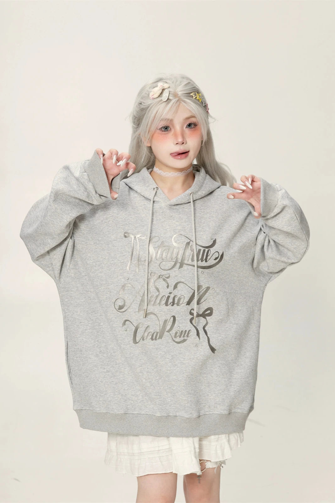 oversize silver logo foodie KSG20642