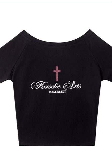 cross in blood off-shoulder KSG20901