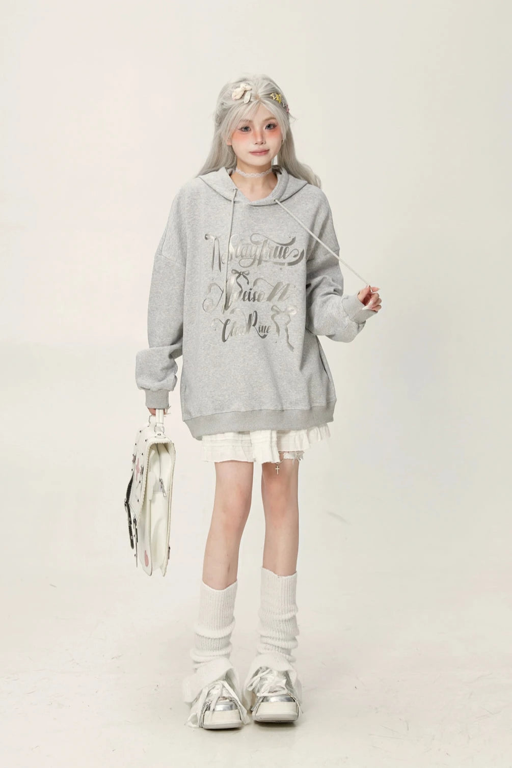 oversize silver logo foodie KSG20642