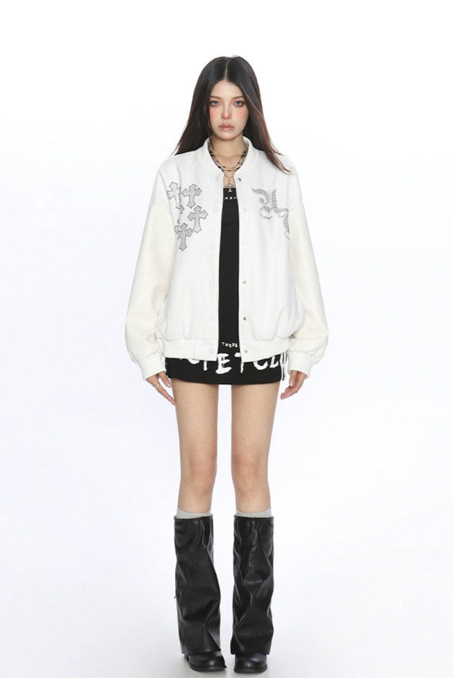 Rhinestone Cross Studium Jacket KSG30056