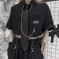 【スピード発送】ネクタイ付きクロップドシャツ+ジョガーパンツ KSG20434