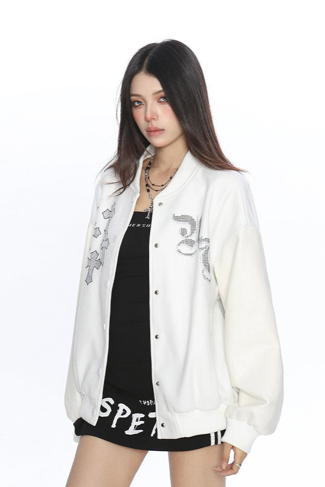 Rhinestone Cross Studium Jacket KSG30056