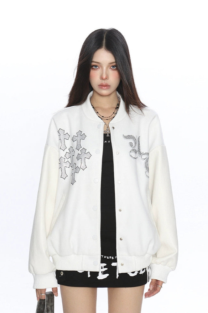 Rhinestone Cross Studium Jacket KSG30056