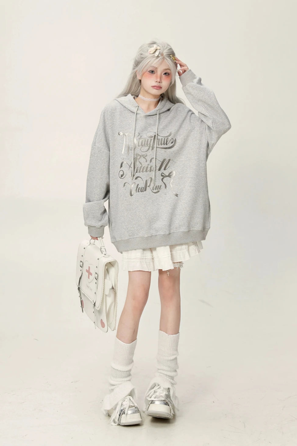 oversize silver logo foodie KSG20642