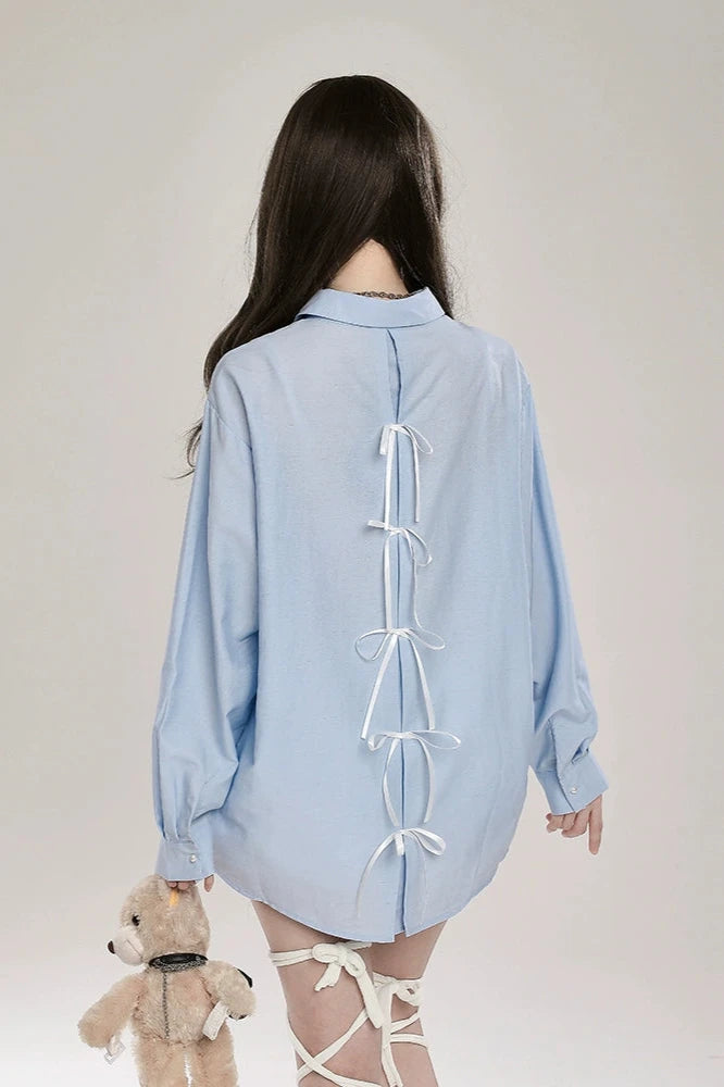 back ribbon oversize shirts KSG20647