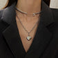 Heart ping double necklace  KSG11645