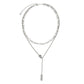 silver layered charm necklace KSG14968