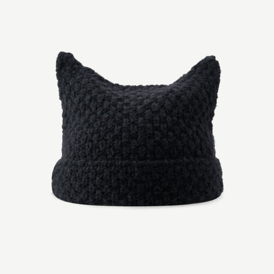 ブラック猫耳ニット帽 KSG18041