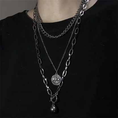 【スピード発送】triple chain necklace KSG20335