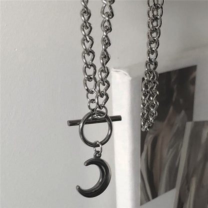long chain moon necklace KSG11994