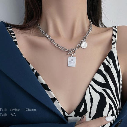 square metal chain neckless  KSG11694