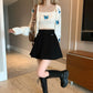 high-waist tag pleats skirt KSG13971