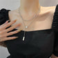 silver layered charm necklace KSG14968