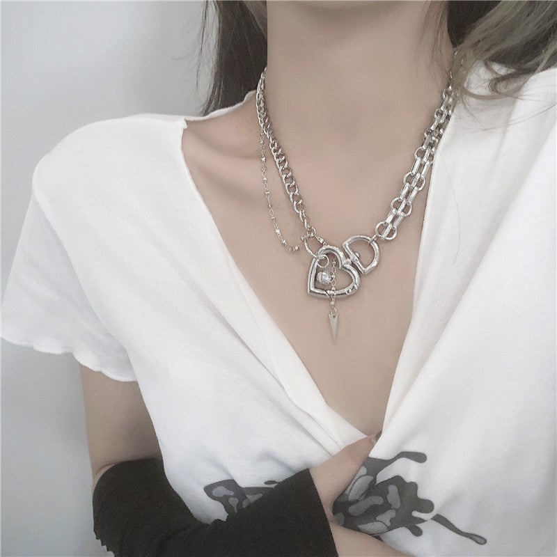 heart chain necklace KSG11971 | 韓国ストリートファッション