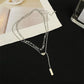 silver layered charm necklace KSG14968