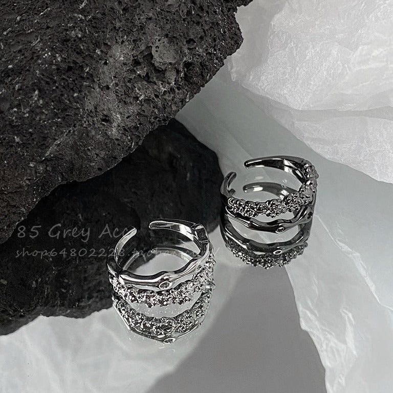 silver double ring KSG12212