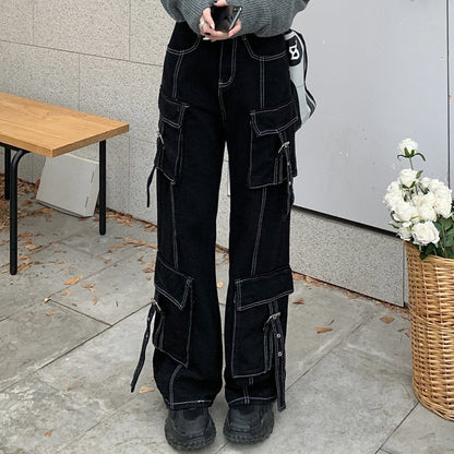 【スピード発送】ステッチワイドカーゴパンツ KSG21032