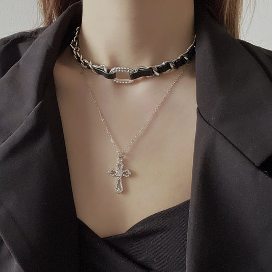 【スピード発送】choker cross necklace  KSG20333