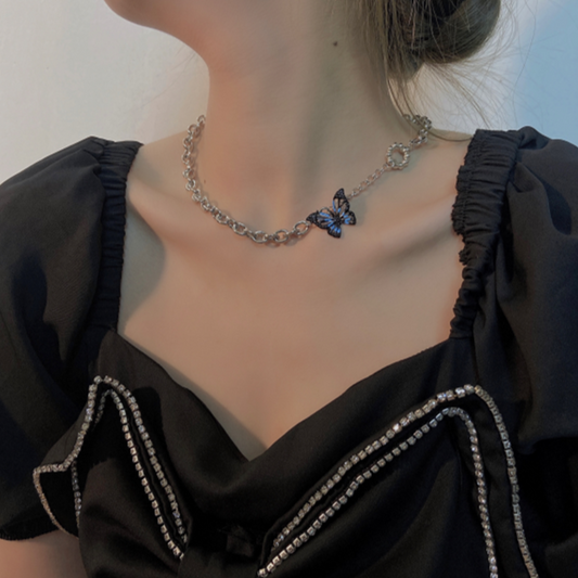 blue butterfly choker necklace KSG12184