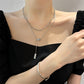 silver layered charm necklace KSG14968